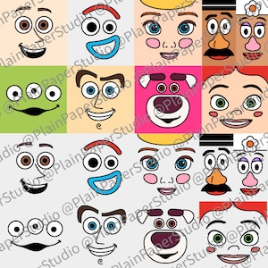 Toy Story Svg Bundles, Woody Svg, Buzz Lightyear Png, Jessie eps, Bo Peep Eps, Potato Head Svg, Cricut, Clip Art, Face Svg, Ornement diy