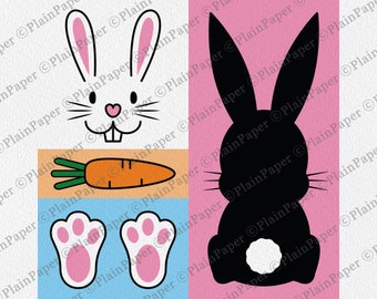 Easter Bunny SVG Bundle, Rabbit Face, Cricut, PNG, EPS (Digital Download)