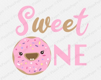 Sweet One Donut SVG, 1st Birthday Girl, PNG (Digital Download)