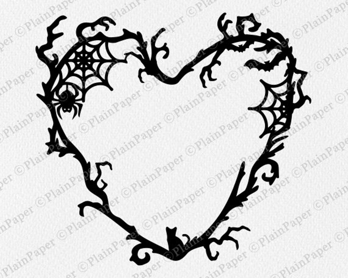 Halloween Frame SVG Heart Frame SVG Halloween Heart Cricut Etsy
