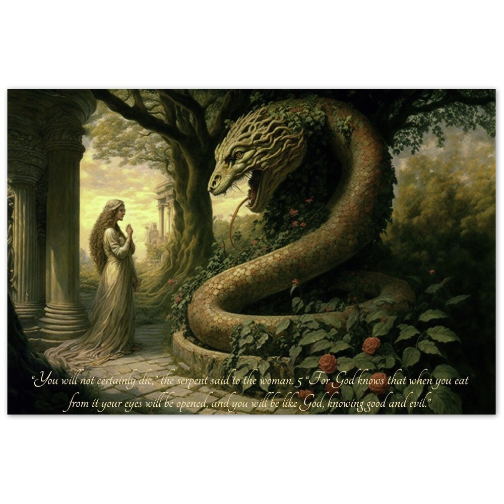 The Serpent Deception With Eve In Eden Etsy The Serpent Deception With Eve In Eden Etsy