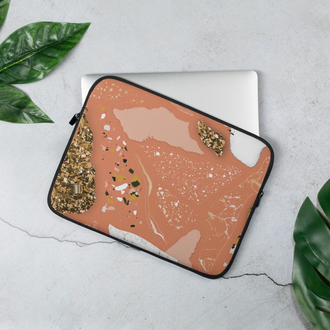 Chromebook Case- Marble Peach Kids Laptop Sleeve, College Teen Gift ...