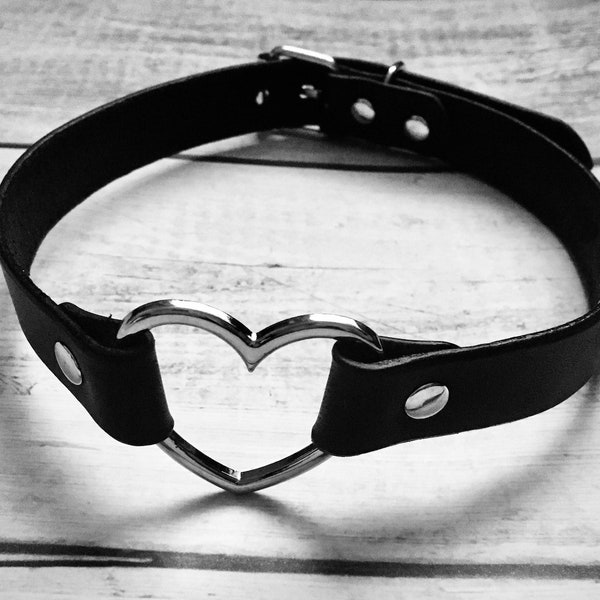 Black Genuine Leather Choker | Handmade | Unisex | Pride Play | Fashion