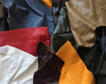 Genuine Leather Hide UK - Scraps Remnants Offcuts Cuttings for Art and Crafts - Select Colour 500g 1KG 2KG or 5KG