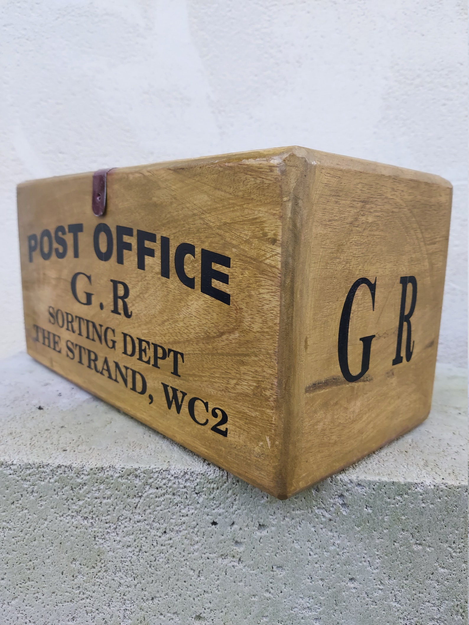 Vintage Style POST OFFICE Wooden Storage Box With Handle Etsy