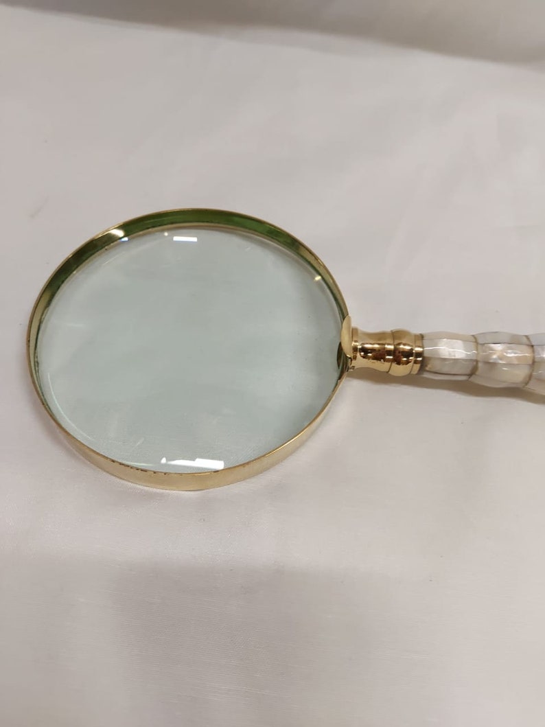 Nautical Magnifying Glass Dia 4 Office Brass & Mother of Etsy UK