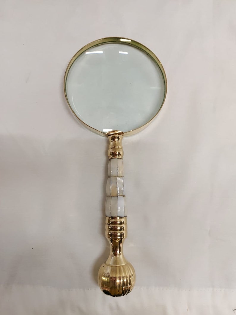 Nautical Magnifying Glass Dia 4 Office Brass & Mother of Etsy UK