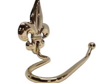 Toilet roll holder Fleur de lil design Brass plated by Retro Collections