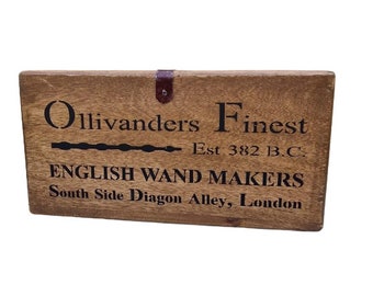 Rustic vintage style Olivanders Finest  storage wooden box