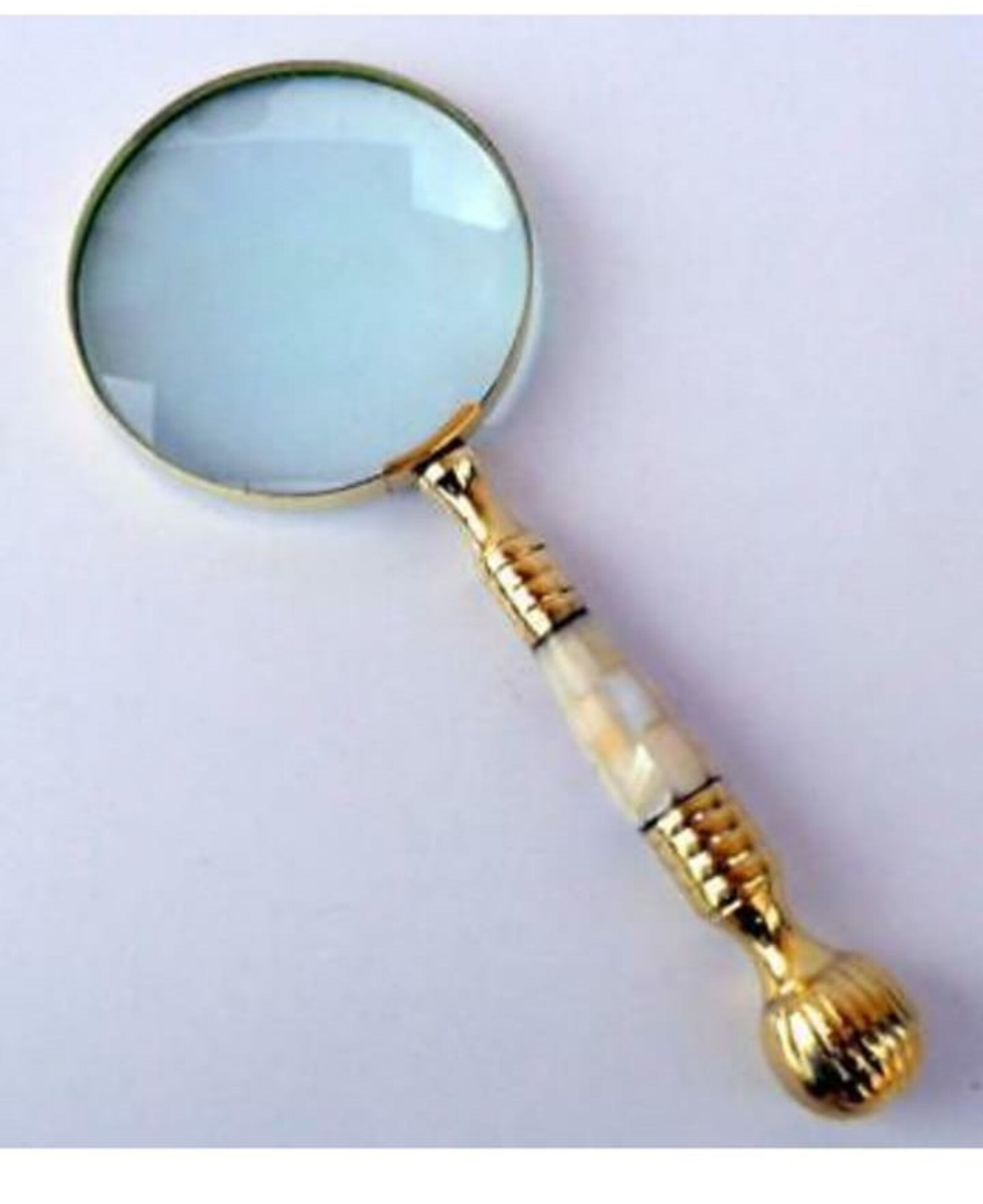 Nautical Magnifying Glass Dia 4 Office Brass & Mother of Etsy