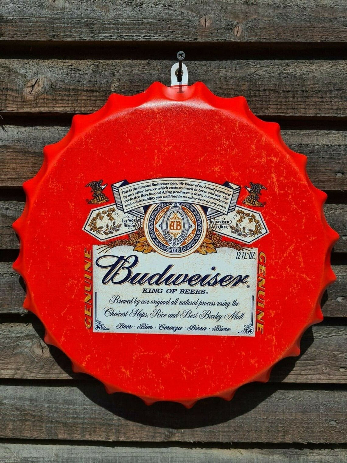 Wall Art/sign Budweiser Red Retro/Vintage Tin Metal 30cm Etsy