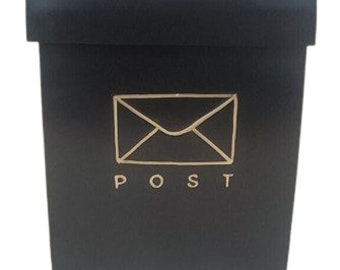 Post Box Wall Mounted Black Large Letter Mailbox Outdoor Letterbox