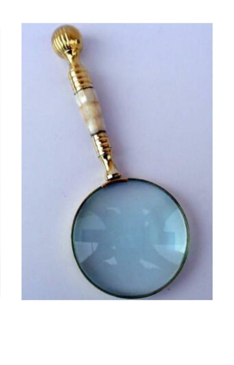 Nautical Magnifying Glass Dia 4 Office Brass & Mother of Etsy UK