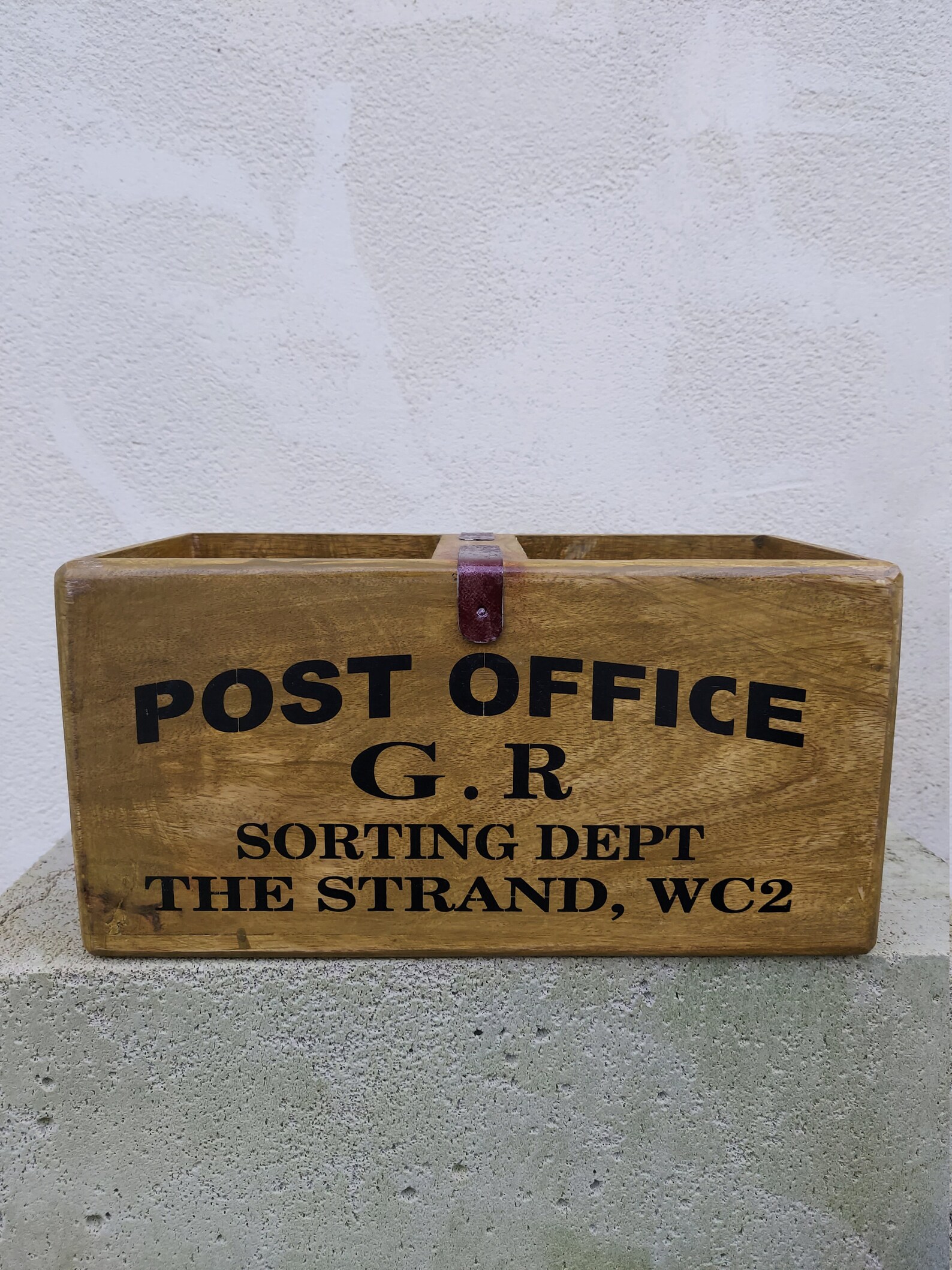 Vintage Style POST OFFICE Wooden Storage Box With Handle Etsy