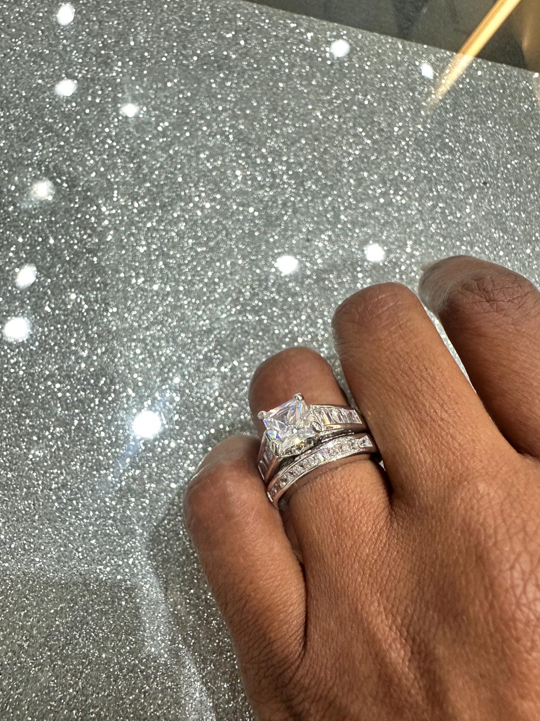 Cubic Zirconia 925 Sterling Silver Wedding Ring Set - Etsy
