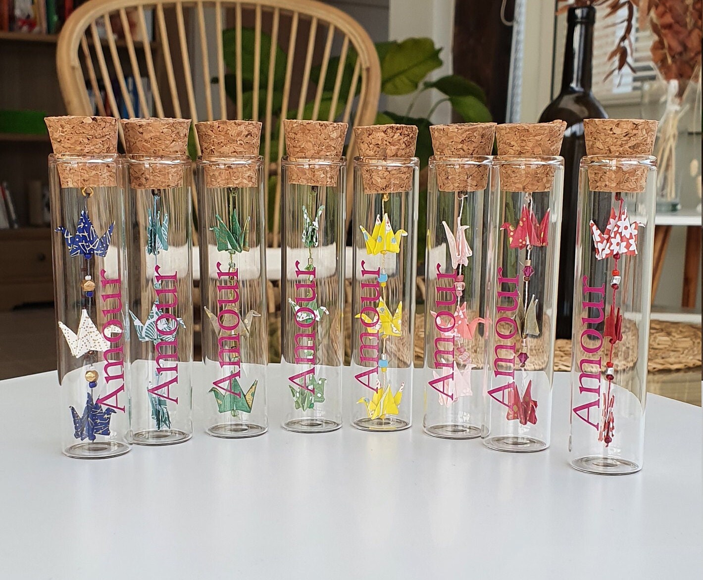 Fiole Origami Amour - Colori Au Choix Nouveauté