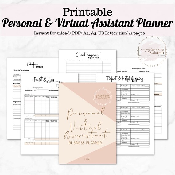 Personal Assistant Business Planner Virtual Assistant Etsy