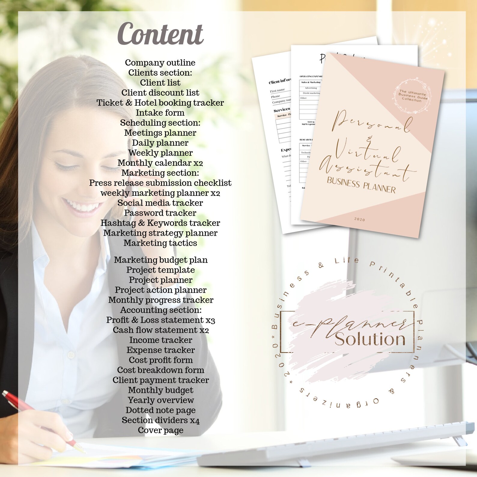 Personal Assistant Business Planner Virtual Assistant Etsy