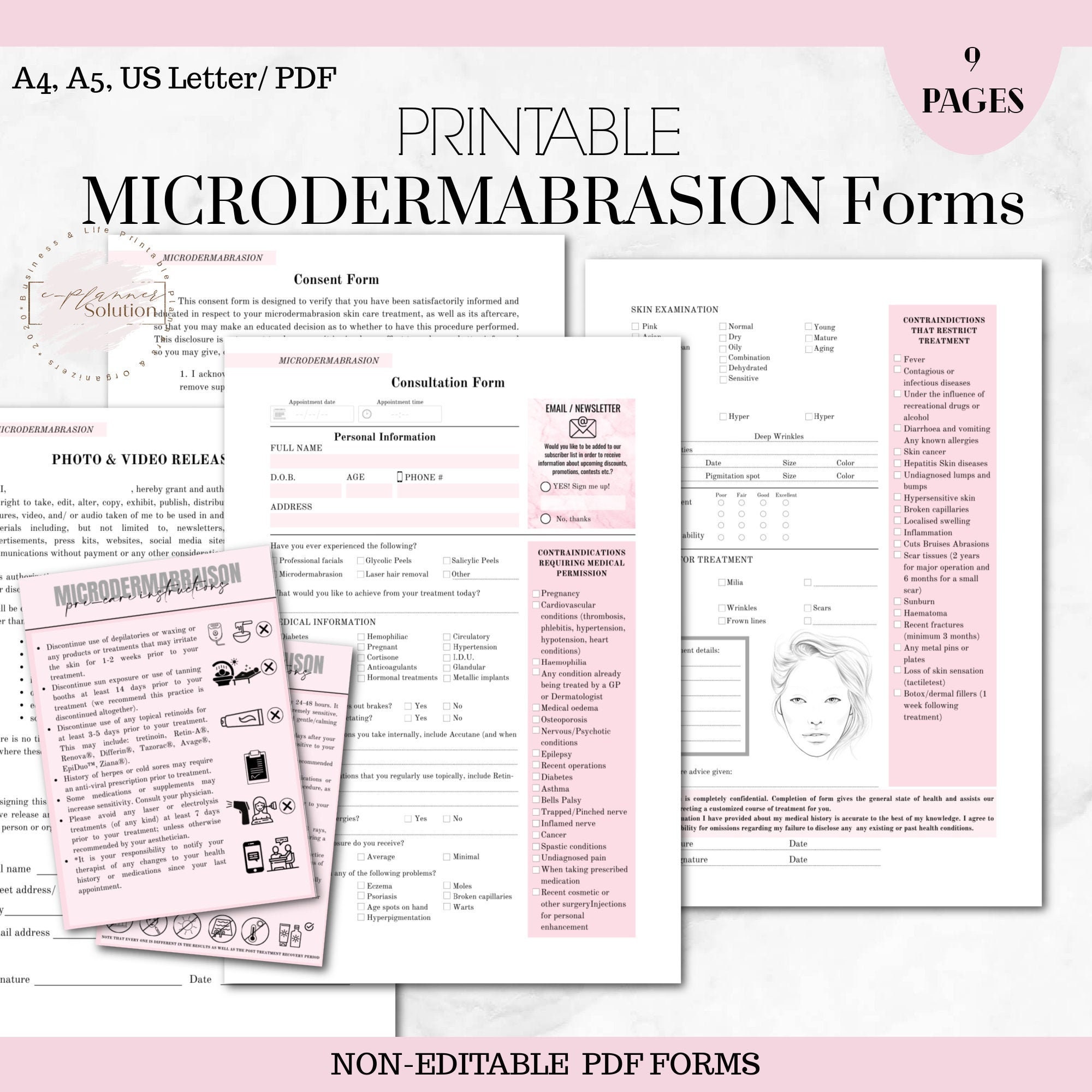 Microdermabrasion Printable Forms Esthetician Forms Facial | Etsy