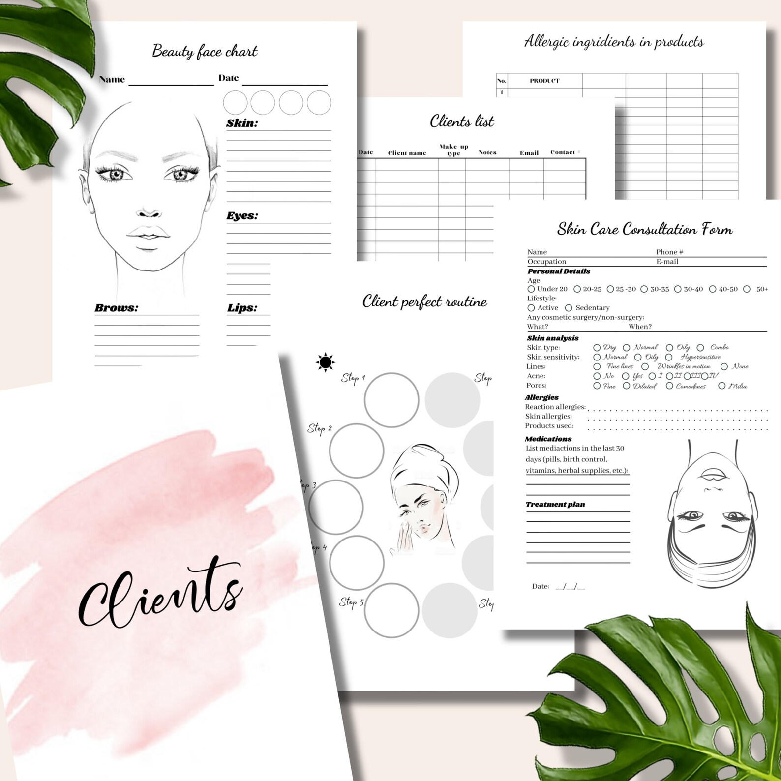 Makeup Artist Business Planner Printable Makeup Template Etsy