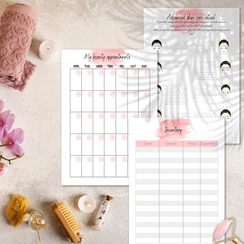 Beauty Planner Printable Skin Care Journal Printable Self | Etsy