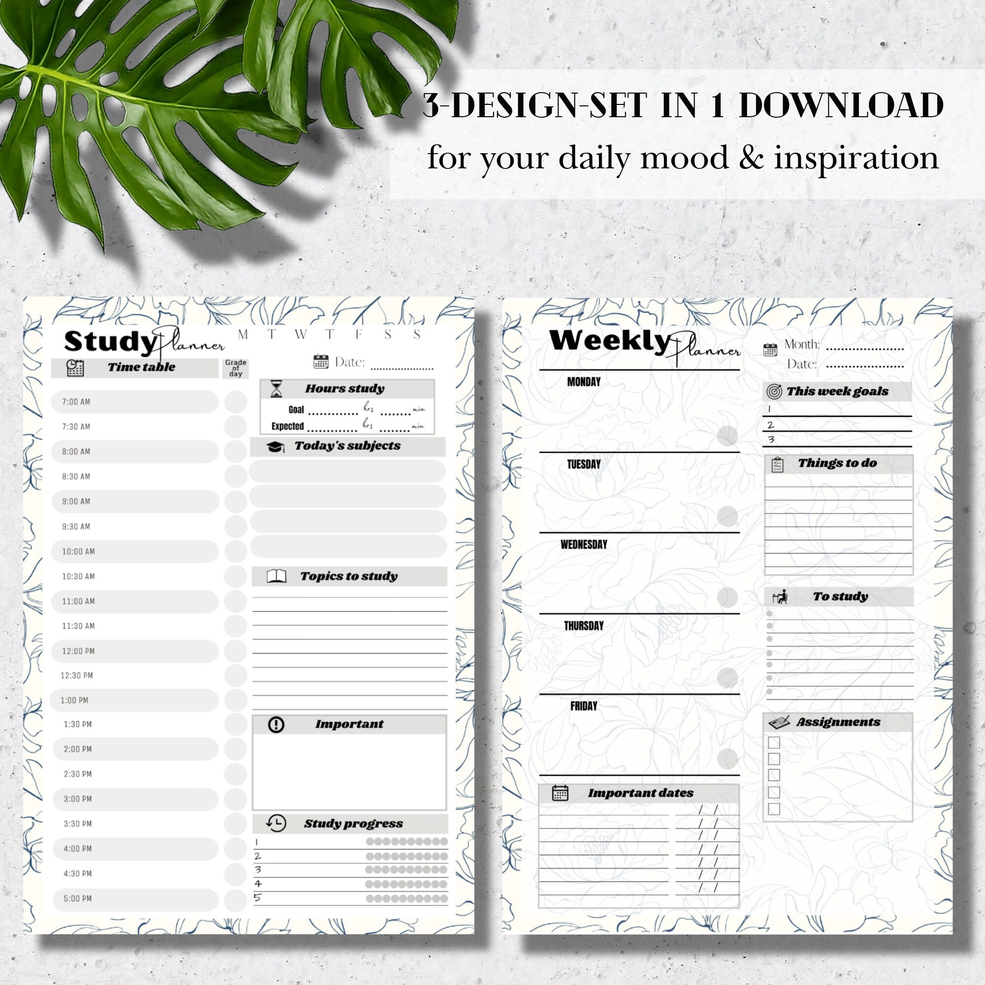 Student Study Planner Printable Online Study Organizer | Etsy