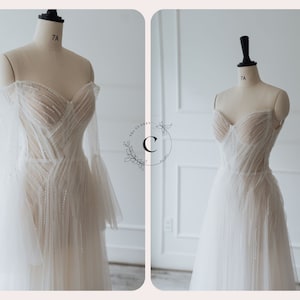 2023 THE CLASSY A-Line 2in1 Strapless Wedding Dress