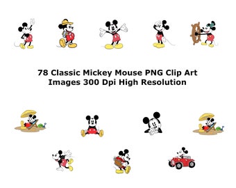 78 Classic Mickey Mouse PNG Clip Art Images 300 Dpi High Resolution