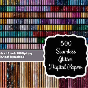 Ultimate Glitter Digital Paper Collection - 500 Seamless Designs for Every Occasion & Craft
