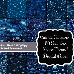 Kosmische doeken: 20 naadloze digitale papiercollecties met ruimtethema
