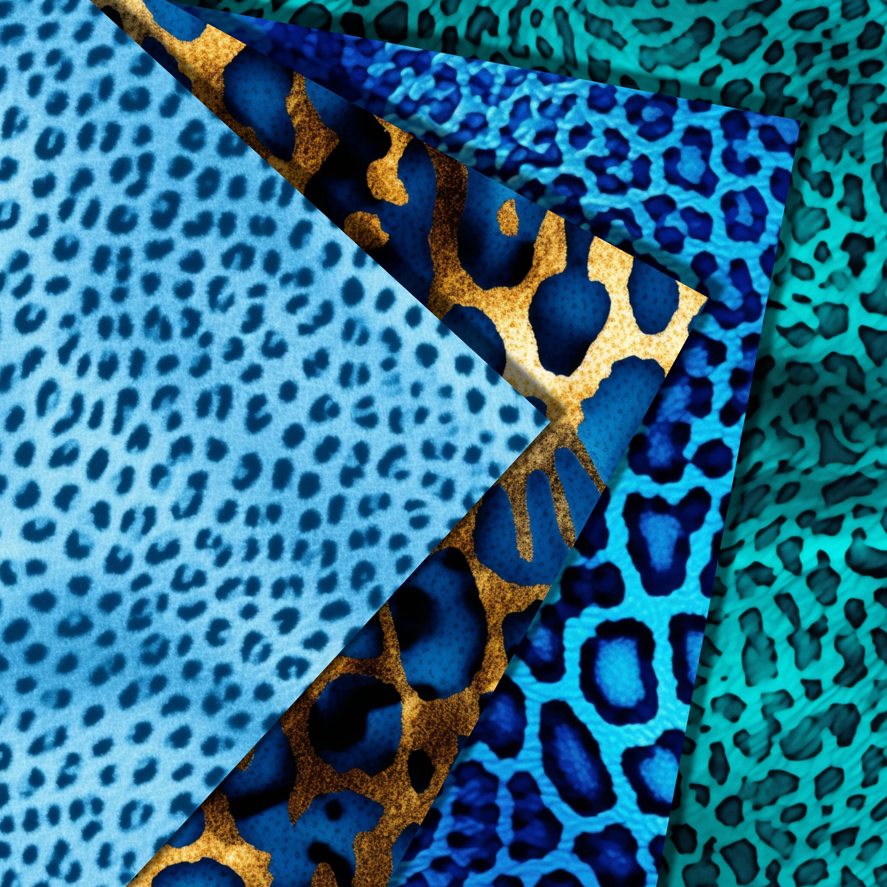 Azure Feline Elegance: 20 Blue Leopard Print Seamless Digital Papers - Etsy