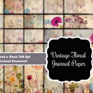 Papier journal floral vintage - 20 designs élégants et intemporels pour des créations délicates