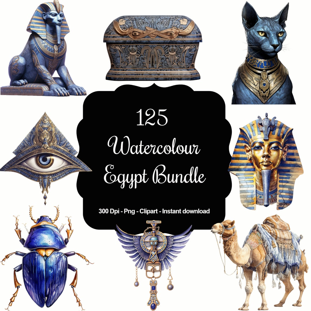 Pharaoh's Palette: 125 Watercolour Ancient Egypt Clipart Mega Bundle - Etsy