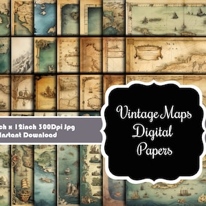 Vintage Map Collection - 32 Exquisite Antique Map Designs für das Fernweh-Herz