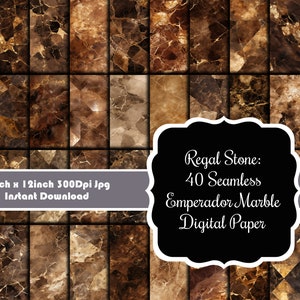 Regal Stone: 40 Seamless Emperador Marble Digital Paper Collection