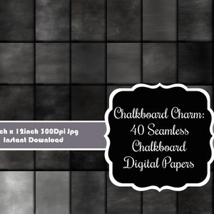 Chalkboard Charm: 40 Seamless Chalkboard Digital Papers Set