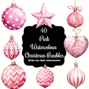 Blush Wonders: 40 imágenes prediseñadas de adornos de acuarela de color rosa