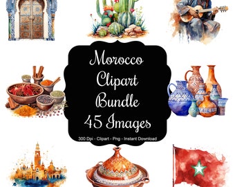 Moroccan Mosaic: 45 Watercolour Images Representing Morocco
