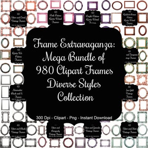 Ekstrawagancja Ramek: Mega Pakiet prawie 1000 Ramek Clipart - Kolekcja Różnych Stylów
