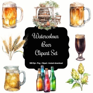 Craft Brew Artistry: Watercolor Beer Clipart Set