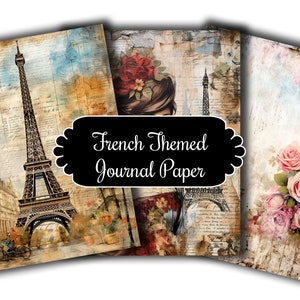 Artigos chiques de periódicos digitais com tema francês - 50 designs exclusivos - Inspire sua criatividade com um toque de Paris - Download instantâneo