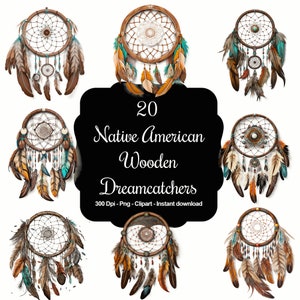 Spiritual Weaves: 20 autentycznych kolekcji clipartów łapaczy snów Indian Ameryki Północnej