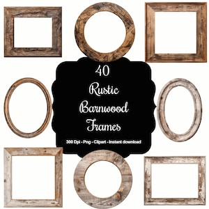 Rustikale Träumerei: 40 Rustikale Barnwood Rahmen Clipart Set