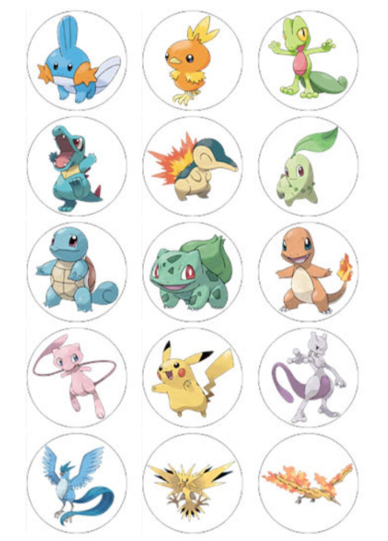 15 Precut Pokemon Edible Icing Cake Toppers Cupcake or Cookie Etsy