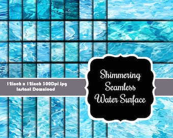 Serene Waters: 45 Seamless Water Surfaces Collection - Pristine Aqua Patterns for Natural Design