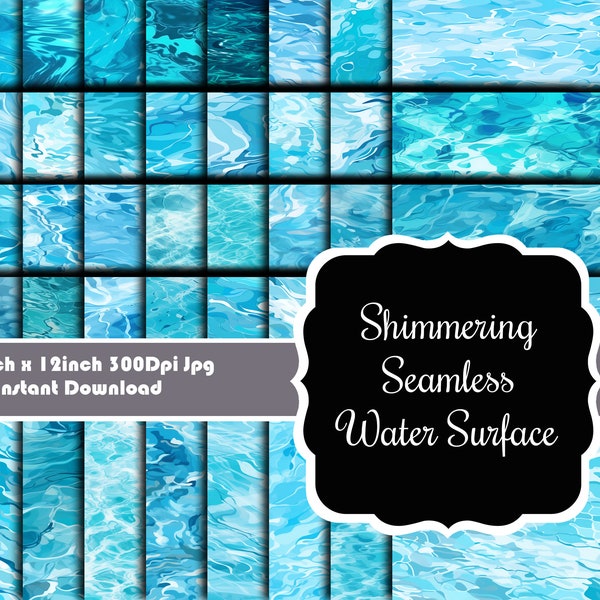 Serene Waters: 45 Seamless Water Surfaces Collection - Pristine Aqua Patterns for Natural Design