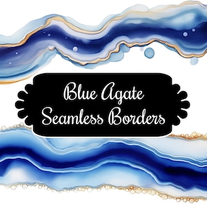 Diepte azuurblauw: 15 naadloze illustraties met blauwe agaatranden - verfraai je ontwerpen met de schoonheid van natuursteen