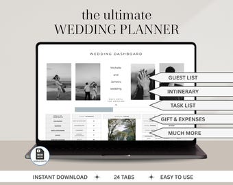 Wedding Planner Spreadsheet Wedding Budget Tracker Wedding Timeline Checklist Guest List Tracker Wedding Itinerary Seating Plan Wedding Gift