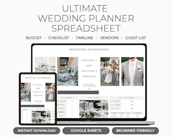 Wedding Planner Spreadsheet Wedding Budget Tracker Wedding Timeline Checklist Guest List Tracker Wedding Itinerary Seating Plan Wedding Gift