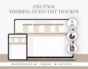 Wedding Guest List Google Sheets Template: RSVP Tracker (Digital Download)